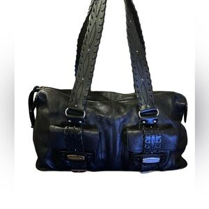 MICHAEL Michael Kors Black Leather Satchel